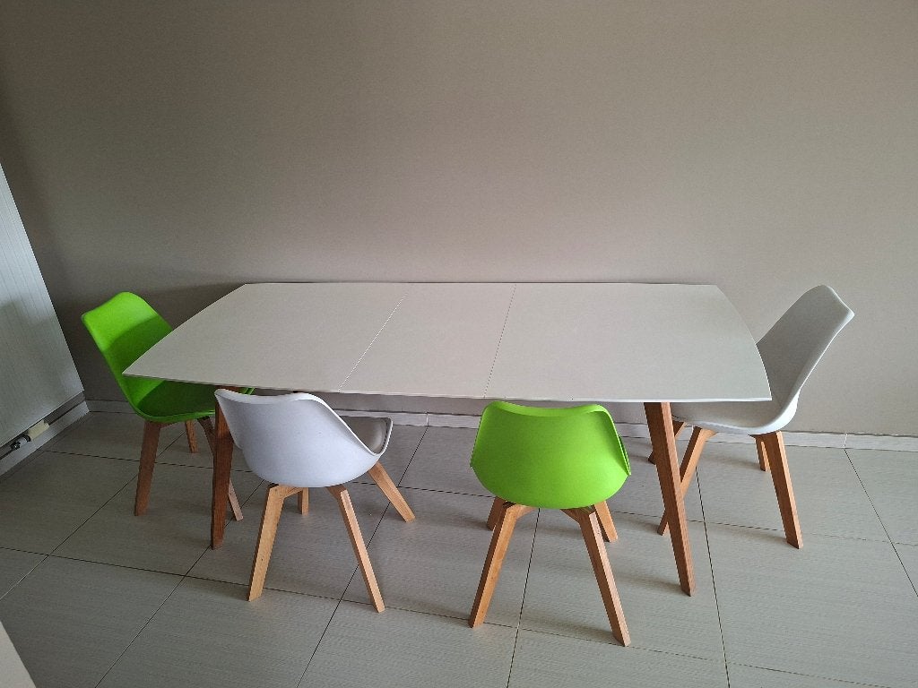 Tafel met 6 stoelen (apart kan ook), Ophalen, Gebruikt, Eikenhout, 50 tot 100 cm