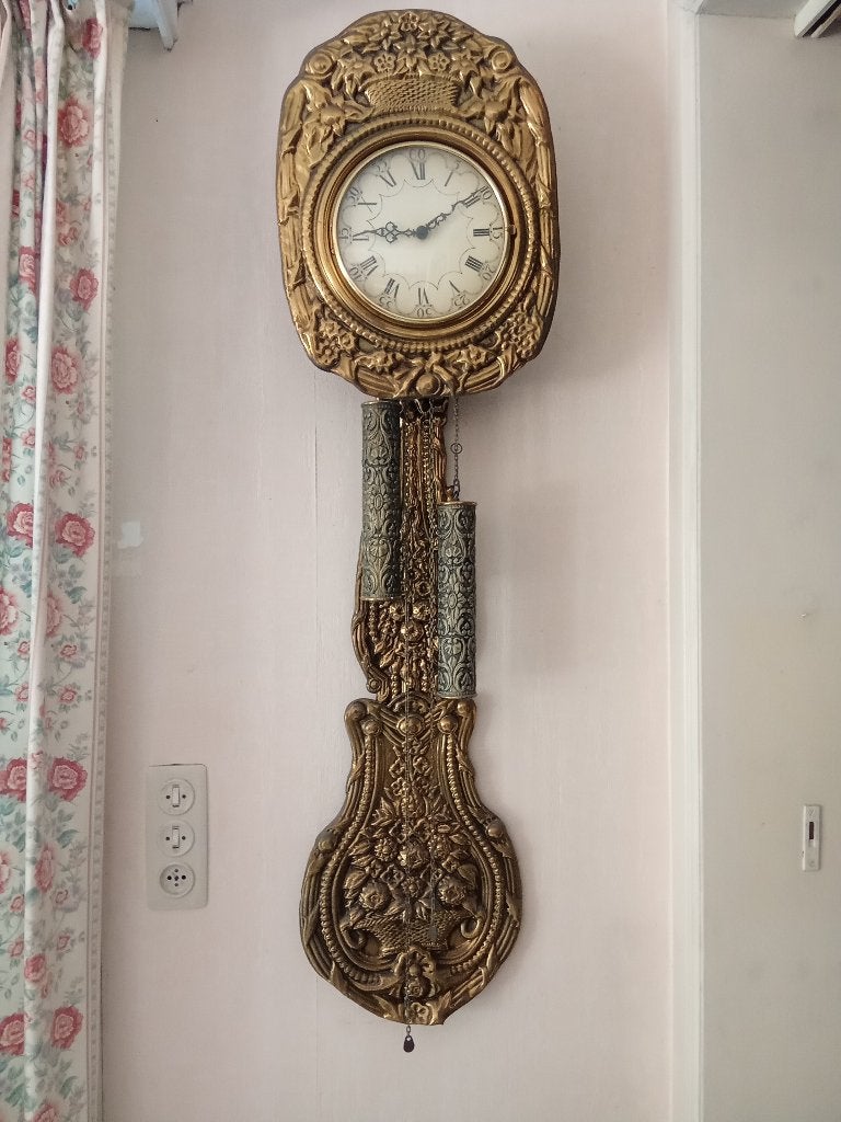 Koperen Heirman wandklok, Ophalen, Gebruikt, Wandklok