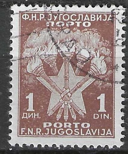 Yougoslavie 1953 - Yvert 114TX - Timbre fiscal - 1 d. (ST), Envoi, Affranchi