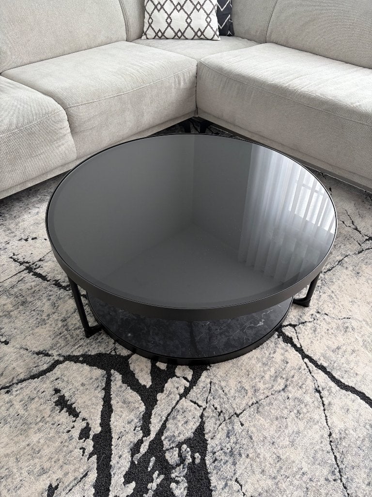 Ikea salontafel zwart, Ophalen, Rond, 50 tot 100 cm, Zo goed als nieuw