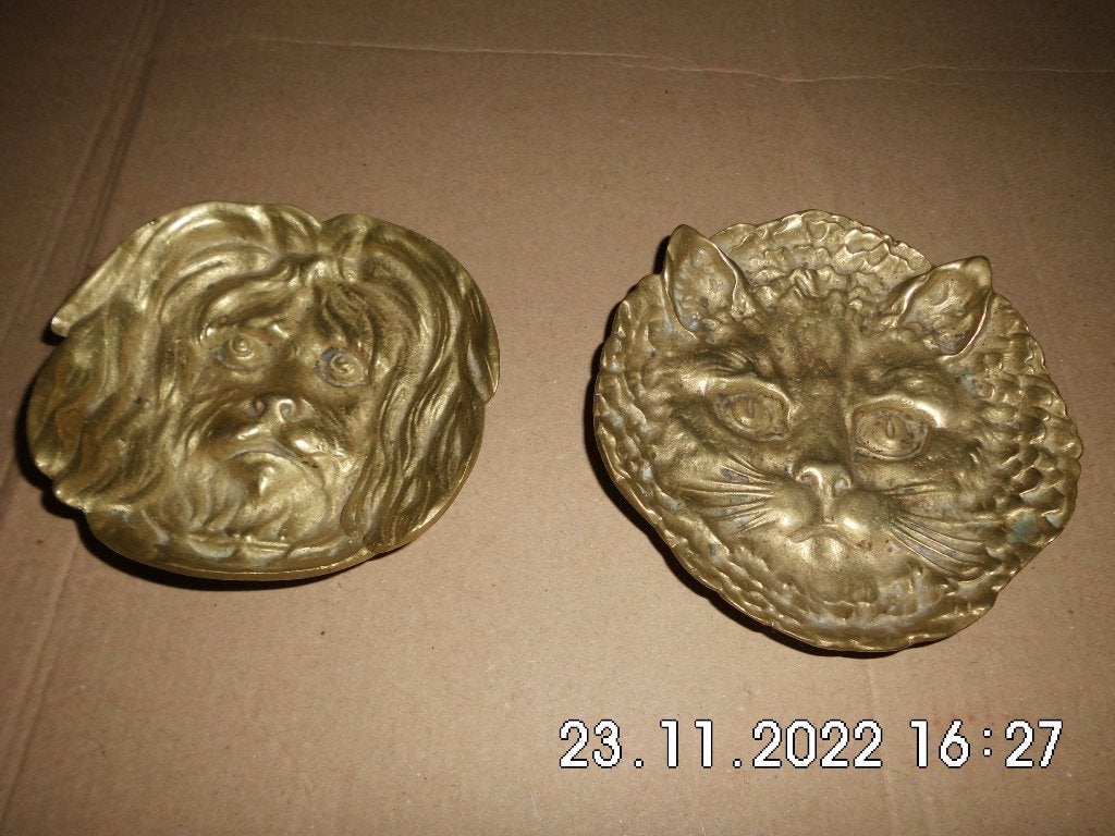 Chat et chien en bronze, Animaux & Accessoires, Enlèvement