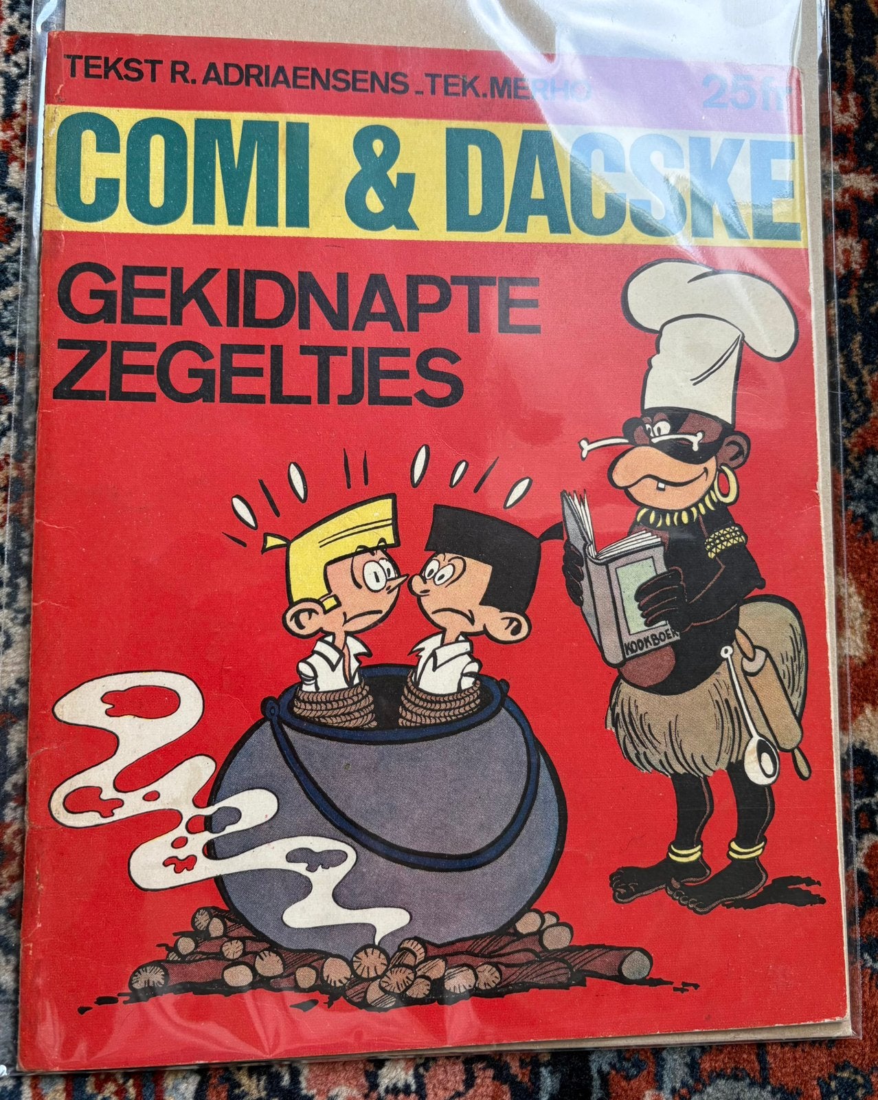 Merho - Kiekeboe - Comic en Dacske - De gekidnapte zegeltjes, Enlèvement ou Envoi, Utilisé