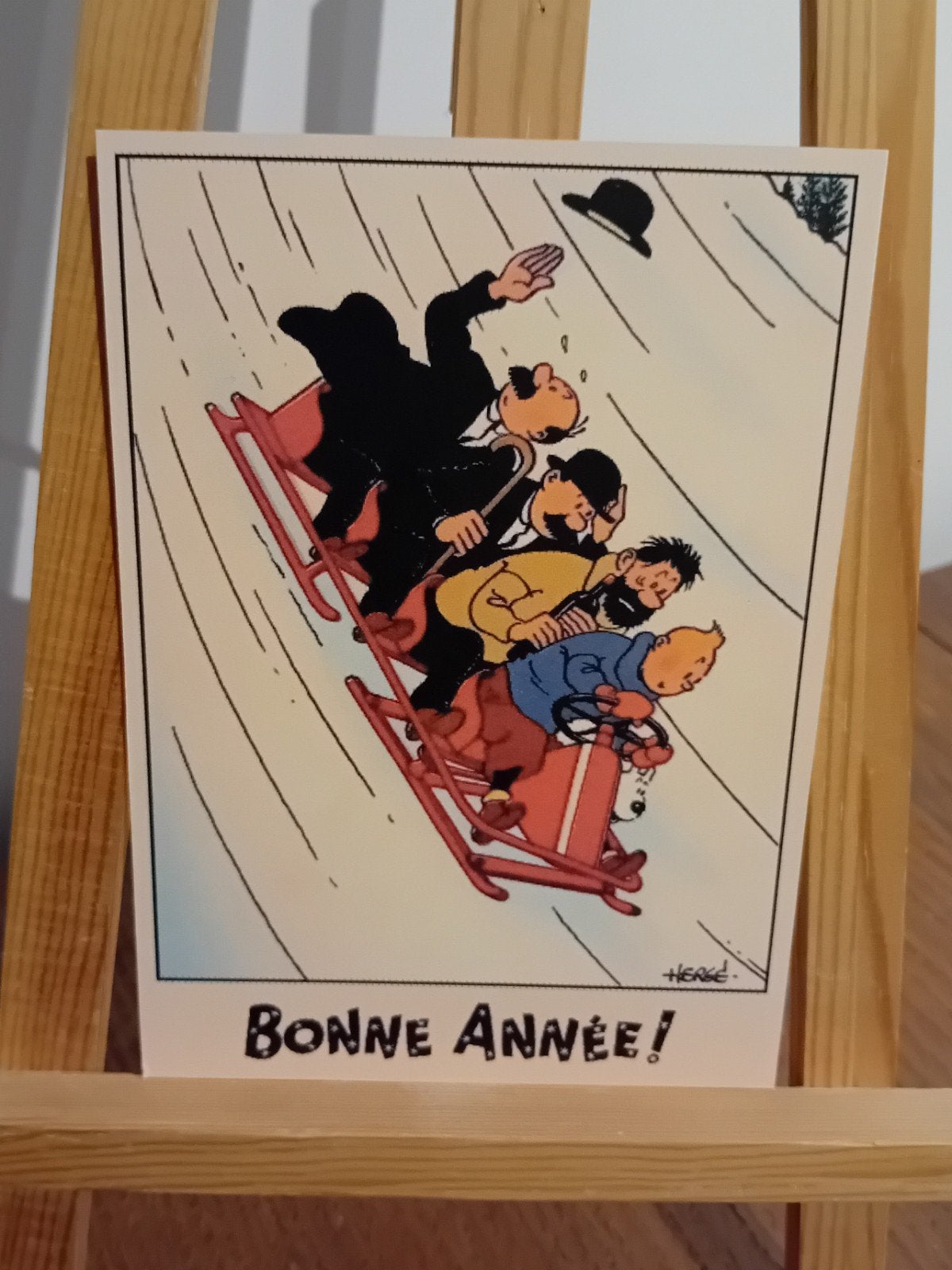 Tintin 010: prachtige kaart genaamd „sneeuw”, heruitgegeven, Verzenden, Kuifje, Zo goed als nieuw, Plaatje, Poster of Sticker
