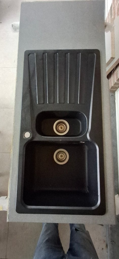 Spoelbak, Huis en Inrichting, Ophalen, Gebruikt, 100 tot 150 cm, Zwart
