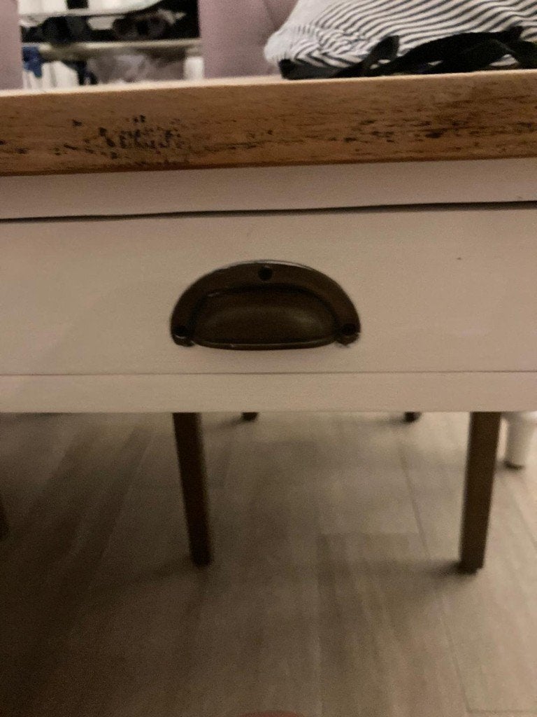 Schitterende tafel + 4 gestoffeerde stoelen, Huis en Inrichting, Complete eetkamers, Ophalen, Gebruikt, Farmhouse, 4 tot 6 stoelen