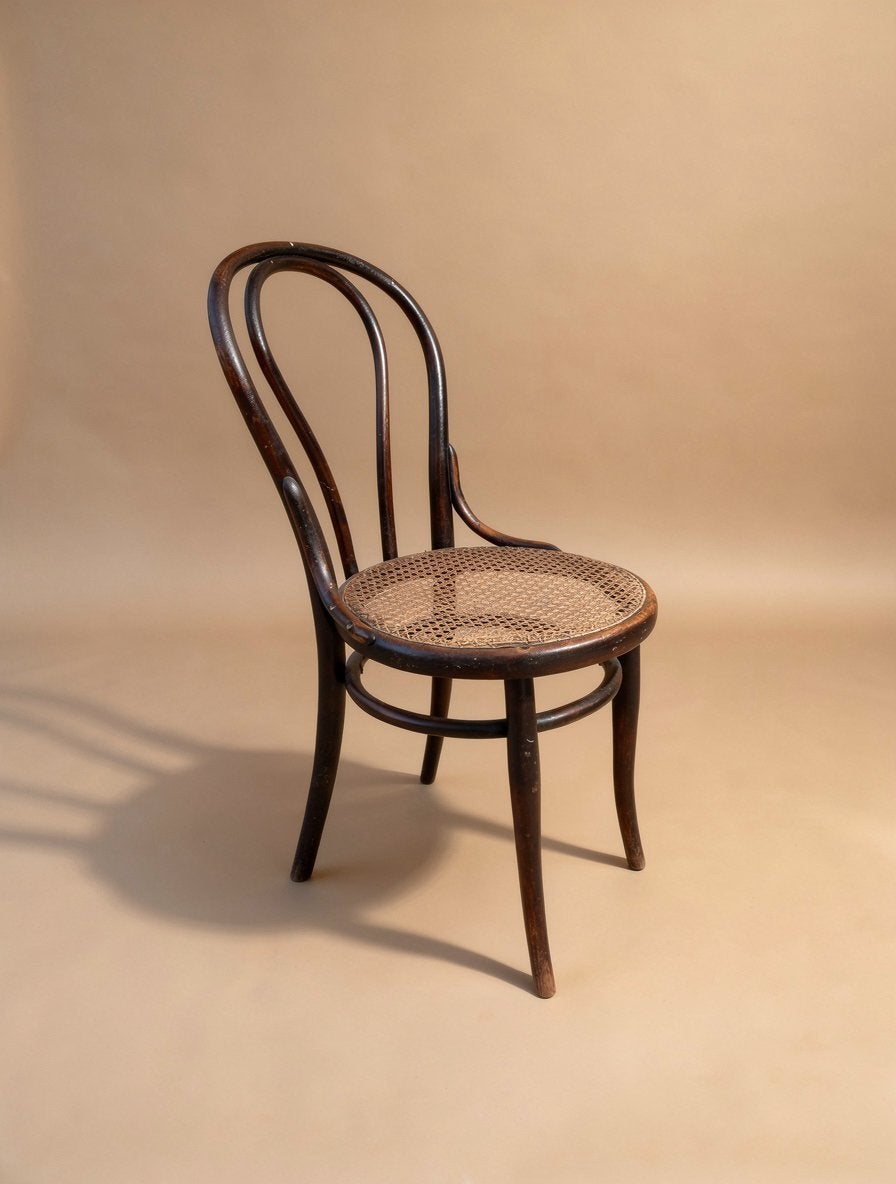 Chaise bistrot Thonet en bois courbé et canné, Maison & Meubles, Comme neuf, Brun, Enlèvement, Bois