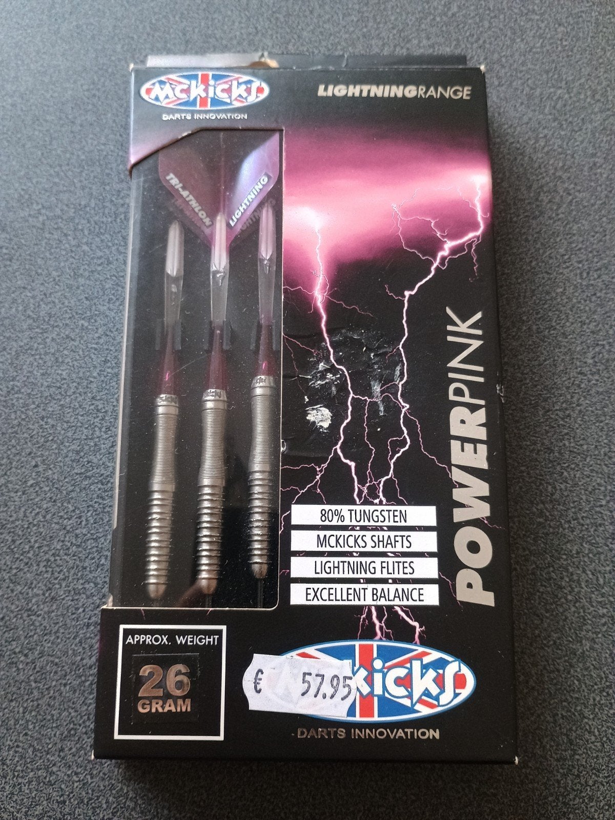 Dartpijlen Mckicks lightning 26 gr, Ophalen of Verzenden, Zo goed als nieuw, Pijlen