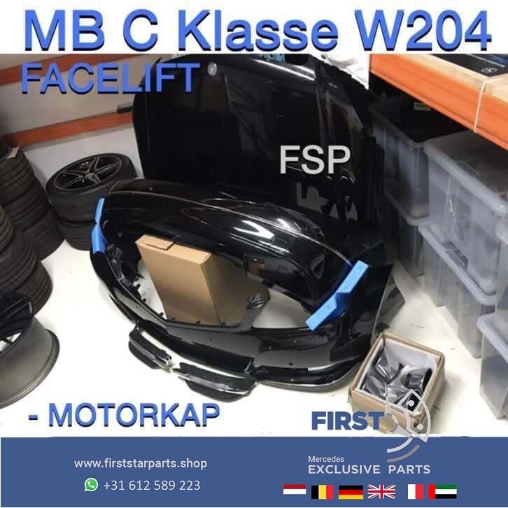 W204 C Klasse Facelift motorkap + voor / achter bumper zwart, Auto-onderdelen, Carrosserie, Motorkap, Mercedes-Benz, Gebruikt
