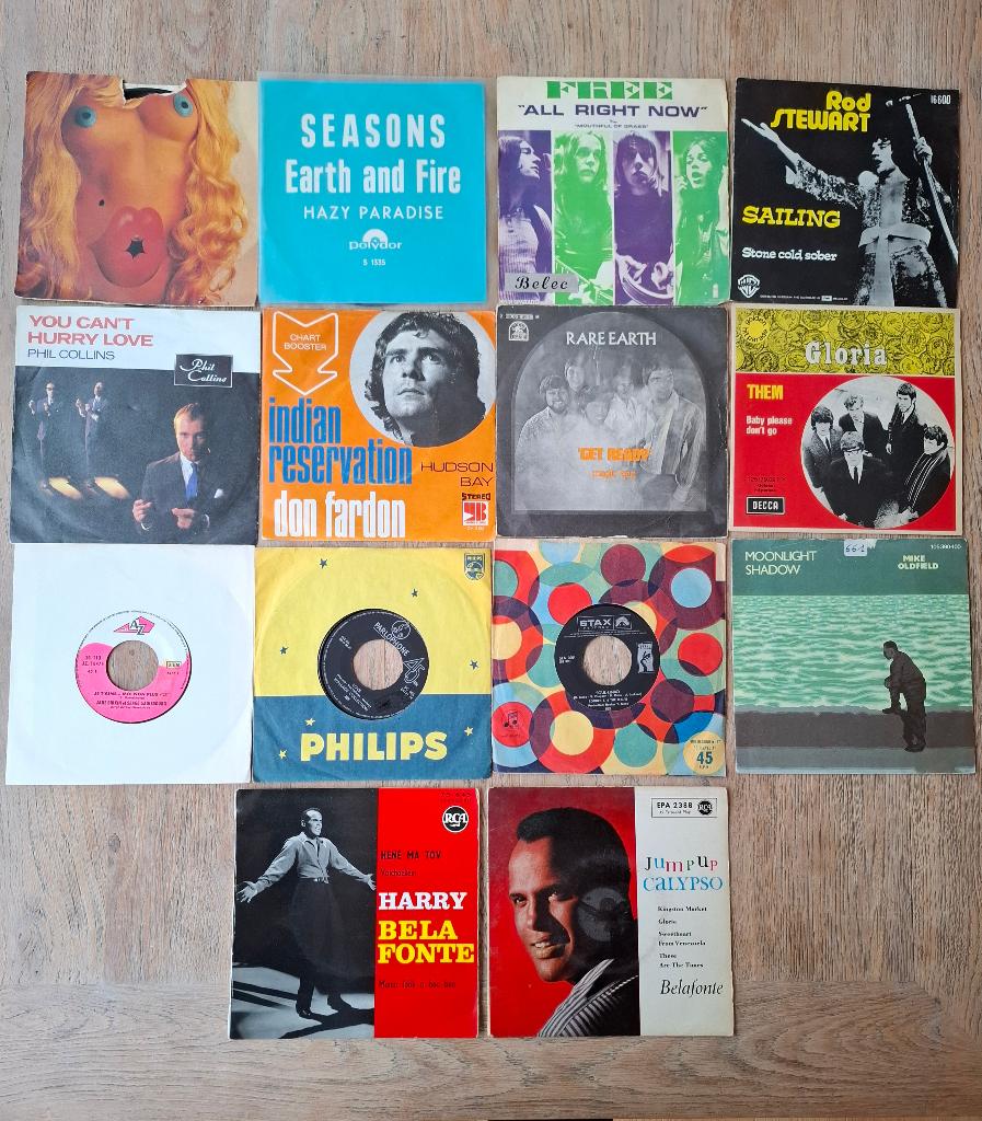 14 SINGLES Pop-Rock / 1960-1980, Gebruikt, 7 inch, Single, Ophalen of Verzenden