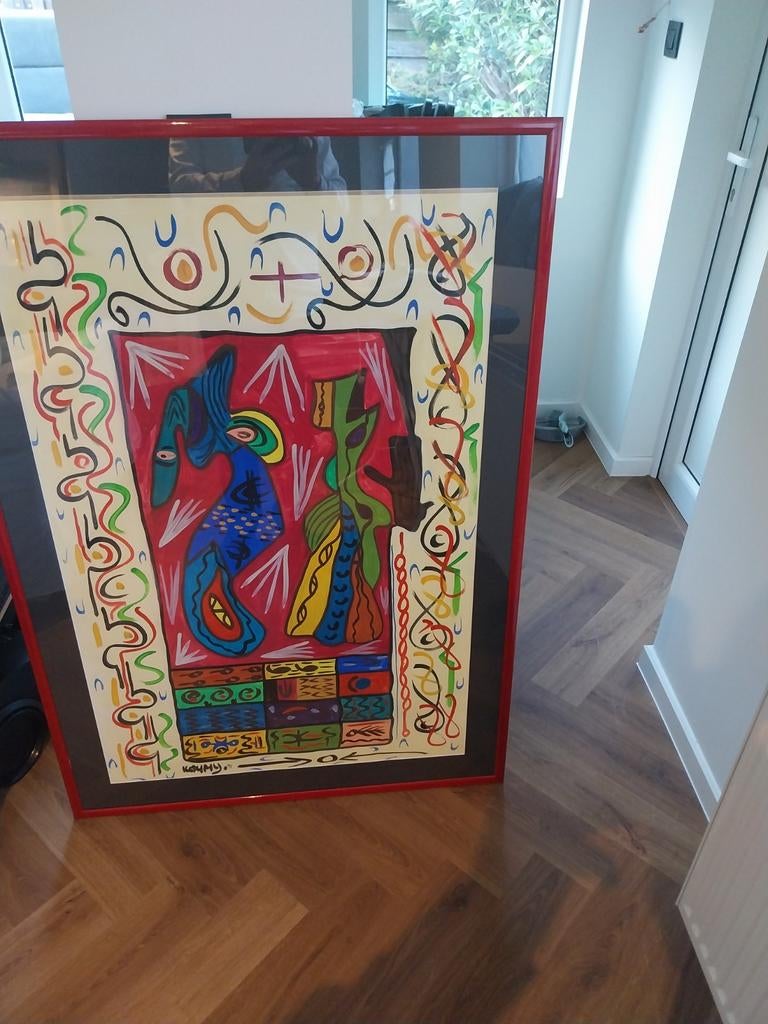 Is Afrikaans met de beduiding op weg naar een betere toekoms, Antiek en Kunst, Kunst | Schilderijen | Abstract, Ophalen