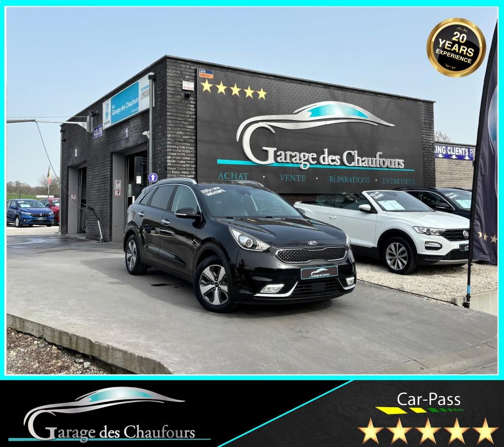 Kia Niro PHEV 1.6 GDi Hybrid Fusion -! Eerste rek! - EU6b, Testrit aan huis, Zwart, Leder, 5 zetels
