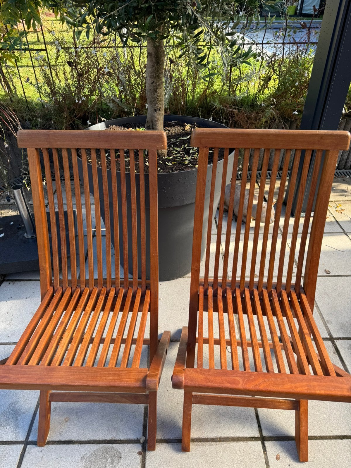 Chaises en teck de jardin, Jardin & Terrasse, Enlèvement, Comme neuf
