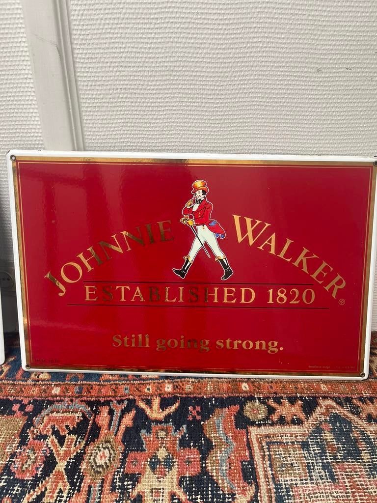 Emaille reclamebord 1994 johnny walker genummerd, Verzamelen, Ophalen of Verzenden, Zo goed als nieuw, Reclamebord