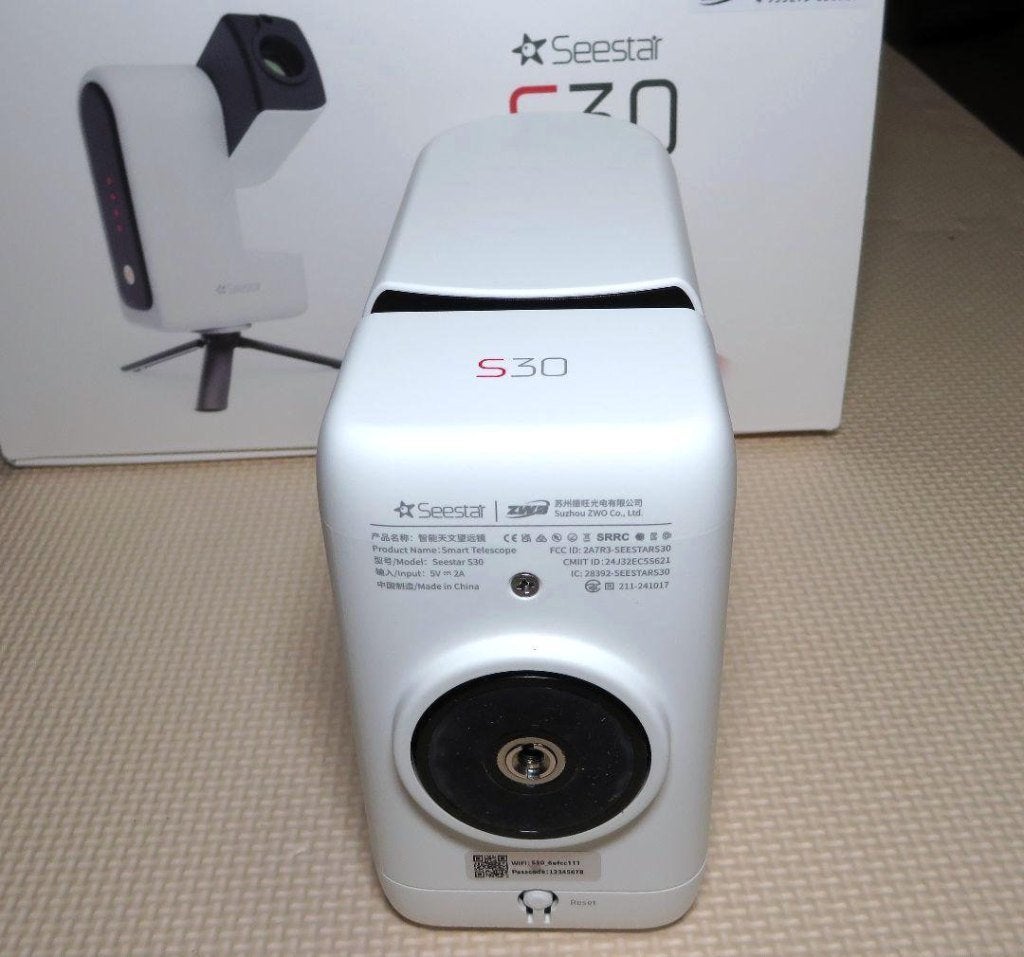 ZWO Seestat S30 Smart Telescopen, Enlèvement ou Envoi, Comme neuf, Télescope réfracteur (lentilles), Avec trépied