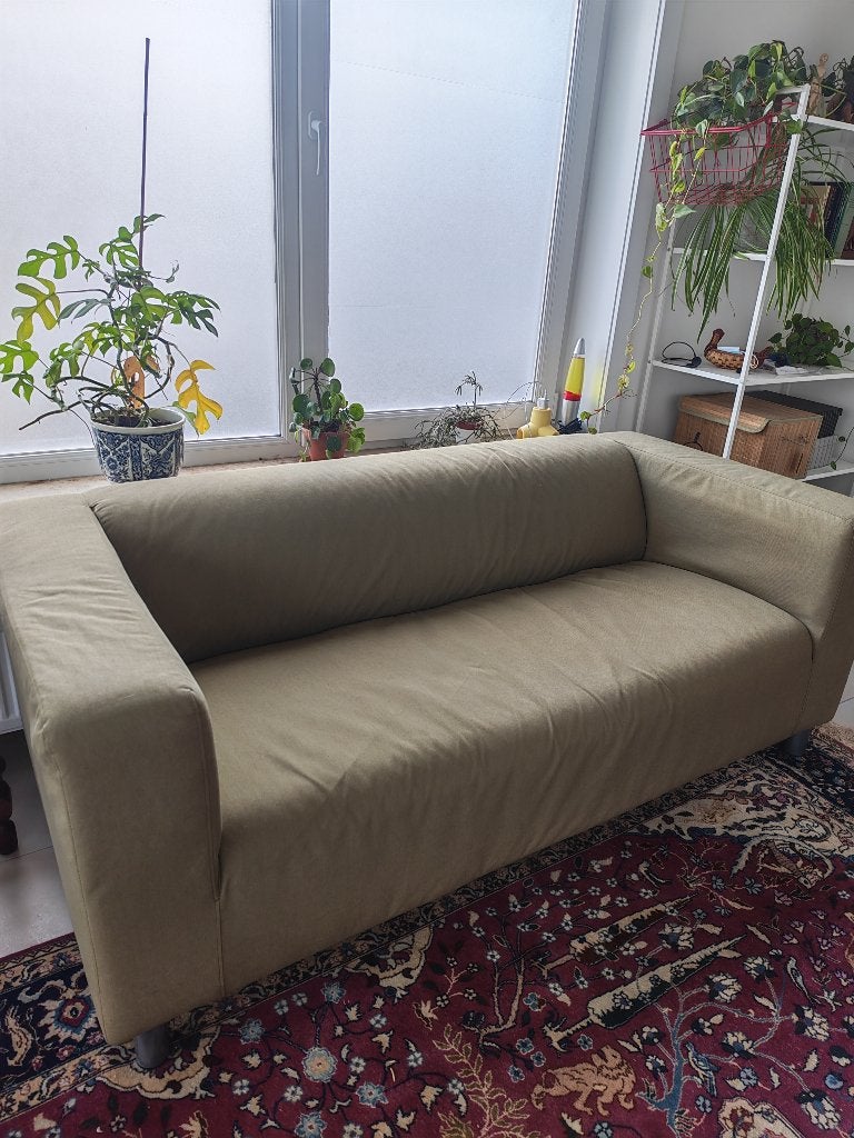 Klippan zetel 2-zitsbank groen, Huis en Inrichting, Ophalen, Gebruikt, Modern , Scandinavisch,..., 150 tot 200 cm