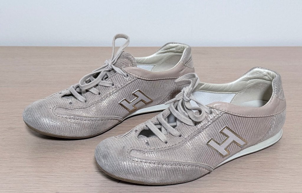 Luxe Hogan dames sneakers beige - metallic / Maat 37,5, Enlèvement ou Envoi, Beige, Sneakers et Baskets, Hogan
