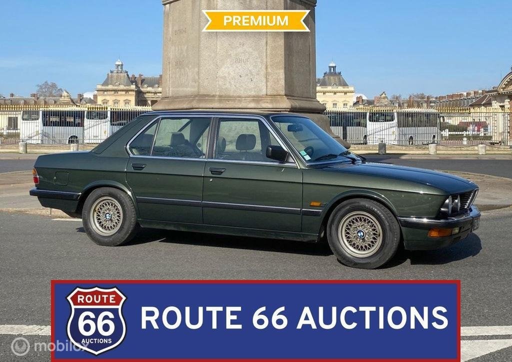 BMW 525e | 1987 | Route 66 Auctions, Auto's, Zwart, Bedrijf, Handgeschakeld, Overige carrosserie