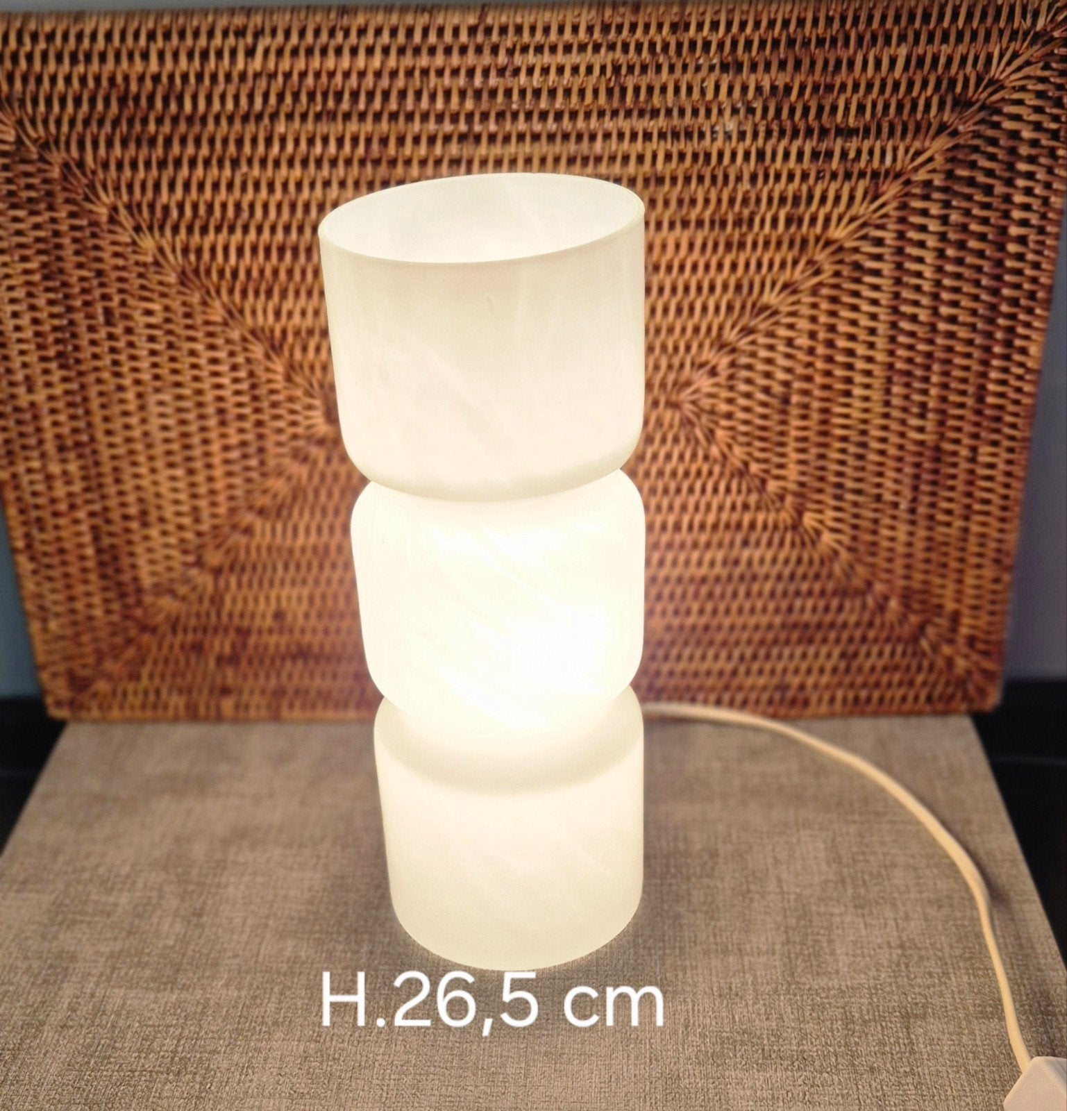 Lampe de table design Habitat 'Friz' (années 90), Antiquités & Art, Enlèvement, Lampe, Blanc, Verre