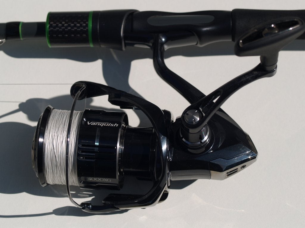 Shimano Vanquish 4000xg + canne Sportex Jig xpert., Sports nautiques & Bateaux, Enlèvement, Comme neuf, Ensemble complet