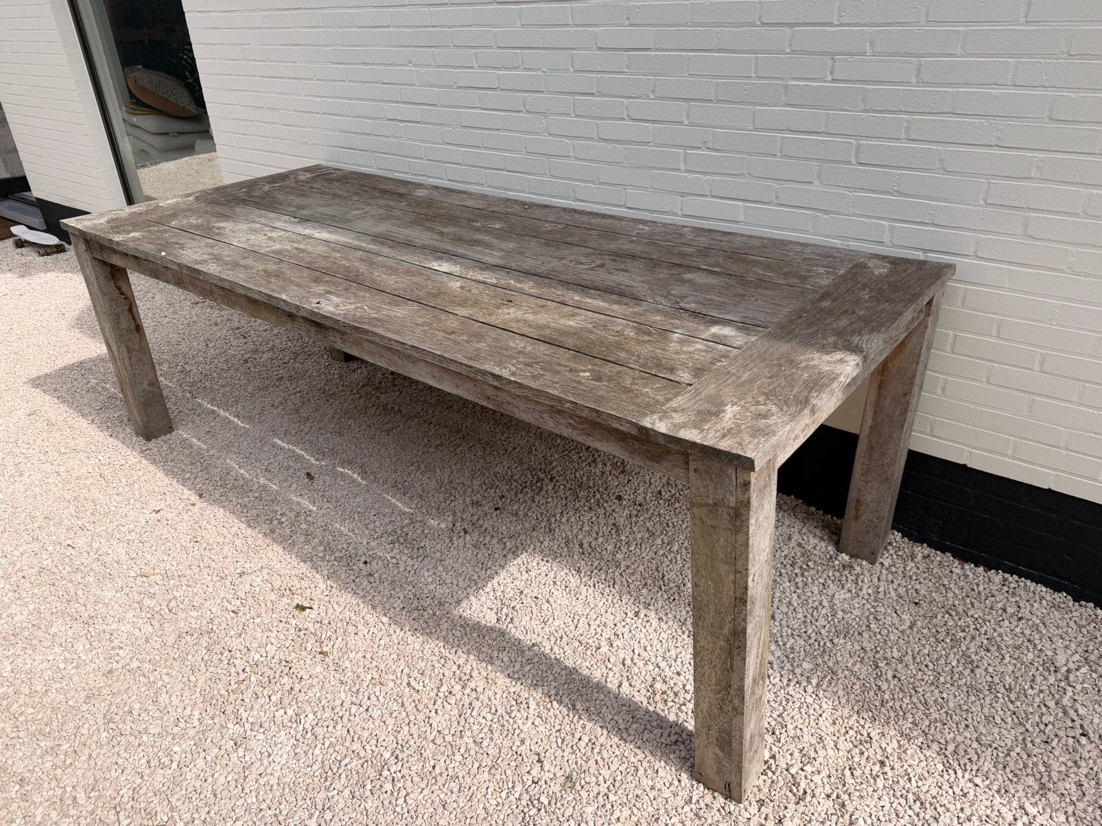 Houten tuintafel 240x100x80, Tuin en Terras, Tuintafels, Ophalen, Gebruikt, Rechthoekig, Hout