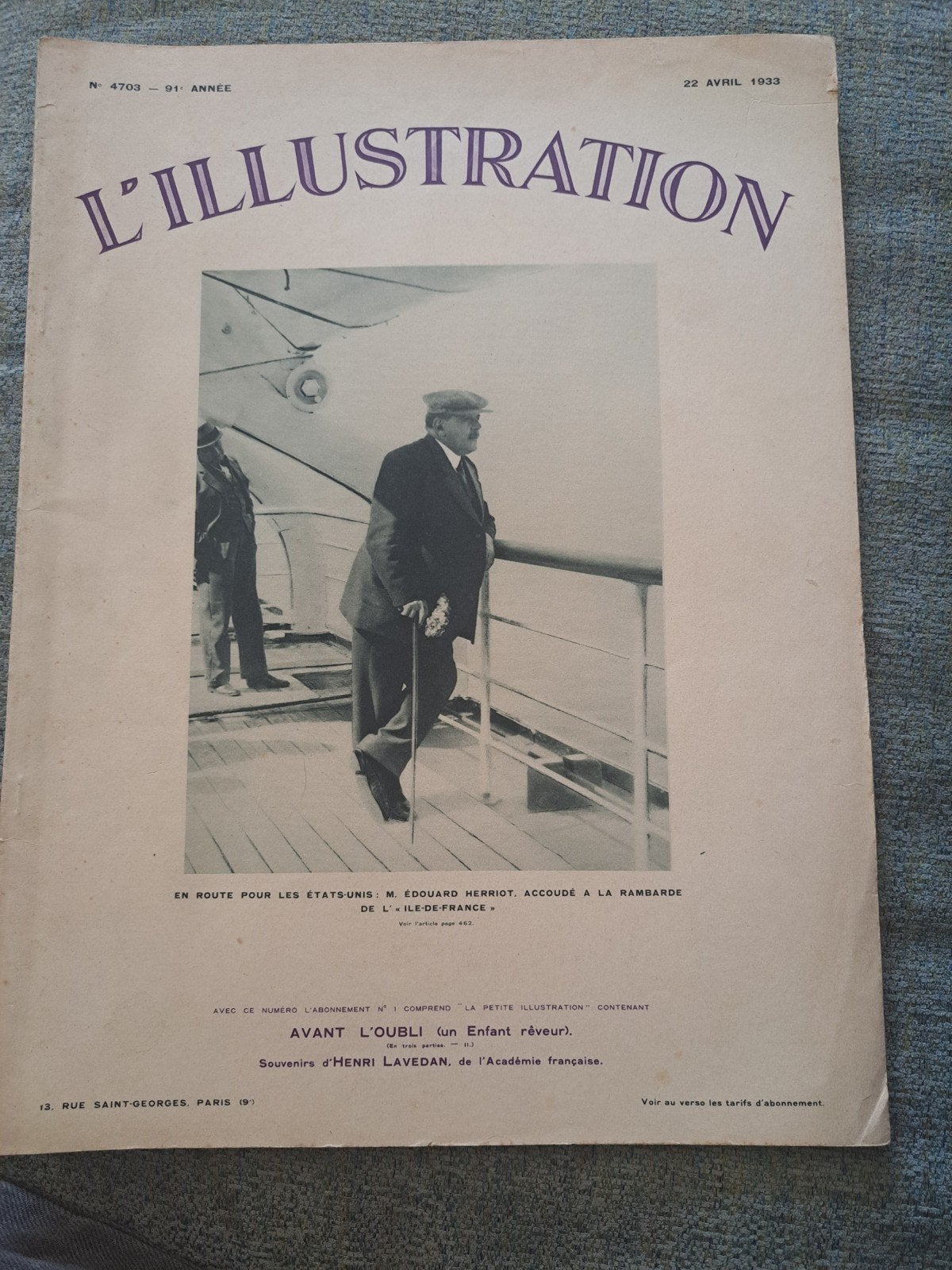 L'illustration 22 april 1933, Antiek en Kunst, Ophalen of Verzenden