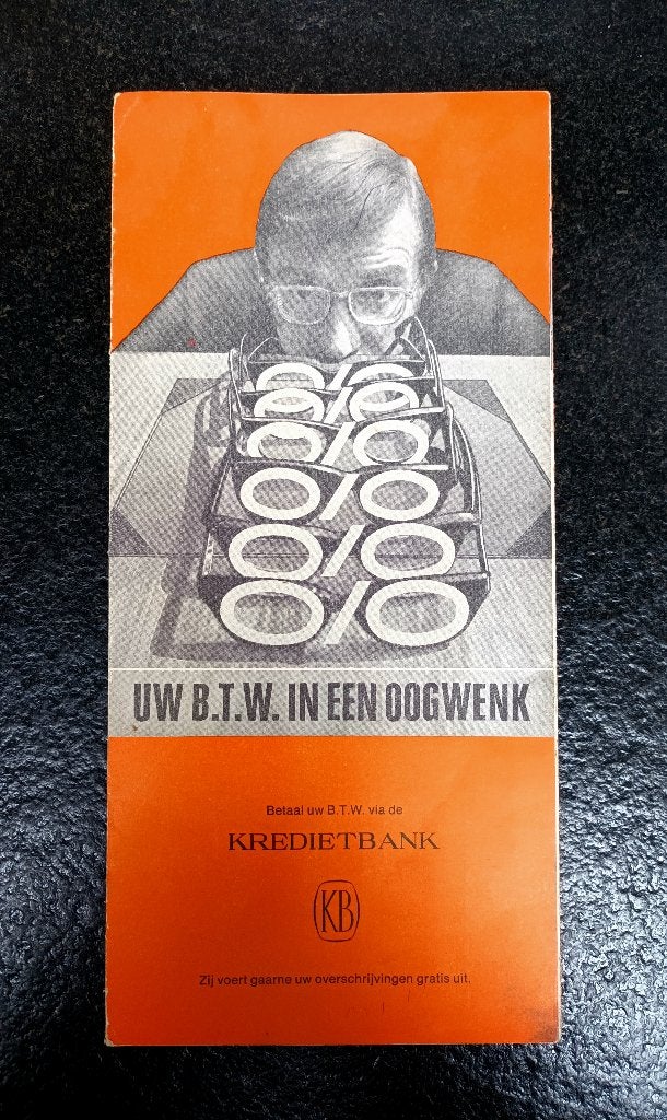 Folder KBC Bank - BTW (jaren 70), Boeken, Catalogussen en Folders, Verzenden, Zo goed als nieuw, Folder