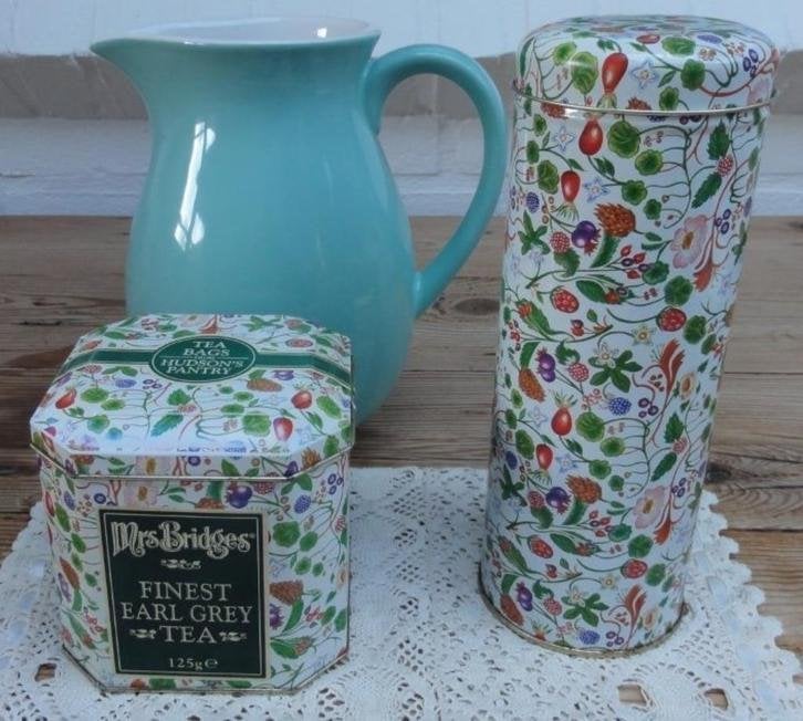 Engels koekblikje , bloemetjes, Hudson's Pantry, Verzamelen, Blikken, Ophalen of Verzenden, Gebruikt, Overige, Overige merken