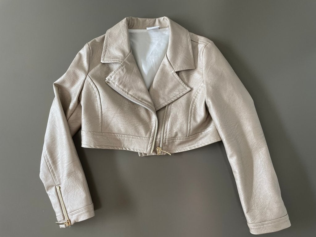 'Nieuw' Goud leren vestje Miss Leod – 122 / 7j, Neuf, Enlèvement ou Envoi, Miss Leod, Fille