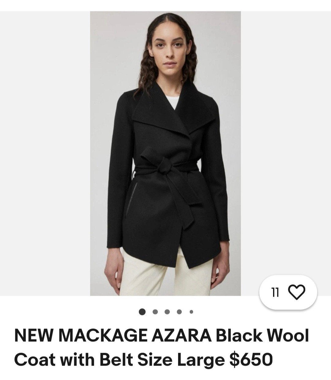 MACKAGE. (NOUVEAU 558€ !), Enlèvement ou Envoi, Taille 36 (S), Noir