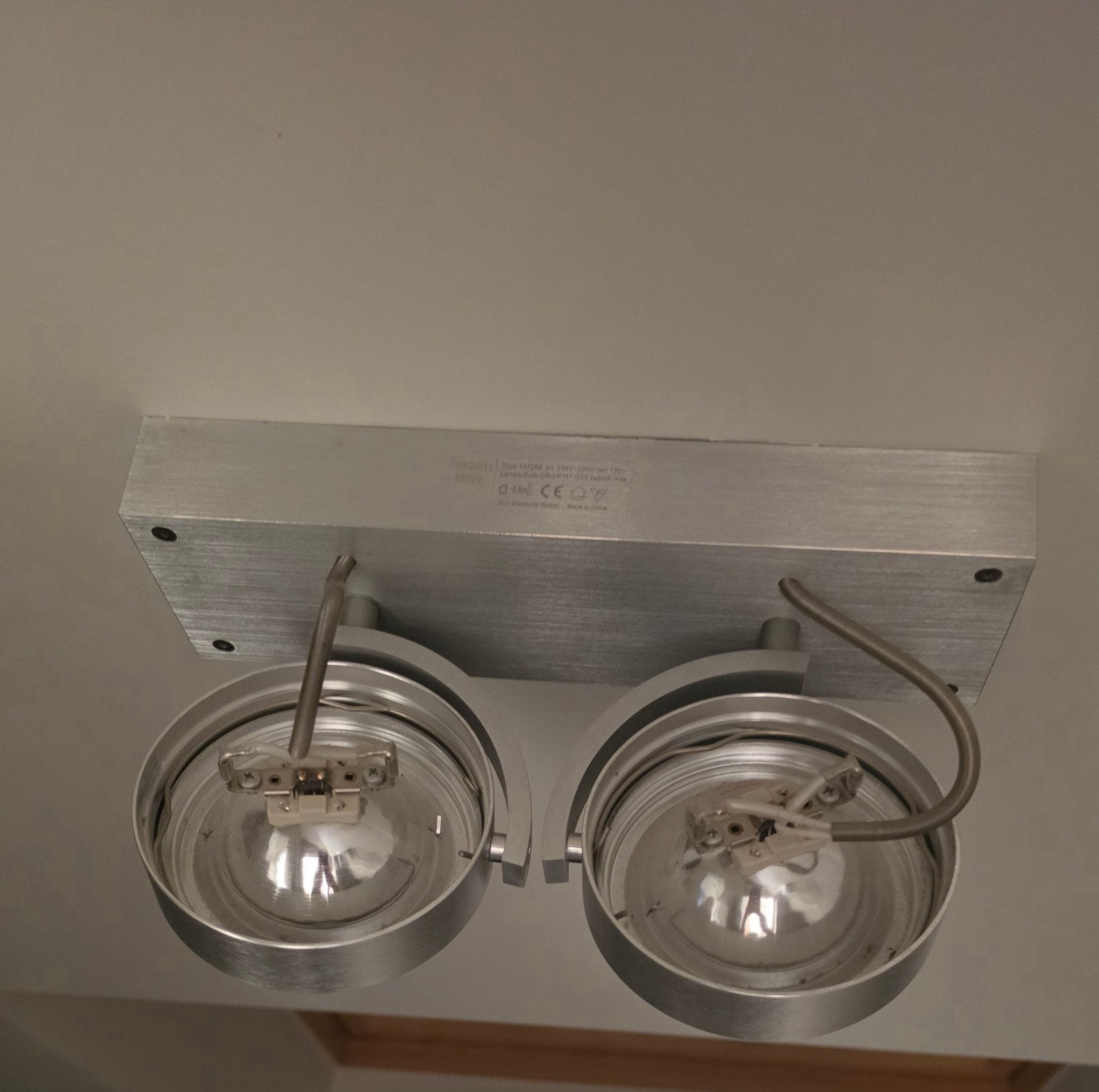 Philips wand- of plafondlamp van geborsteld aluminium met tw, Ophalen, Gebruikt, Philips