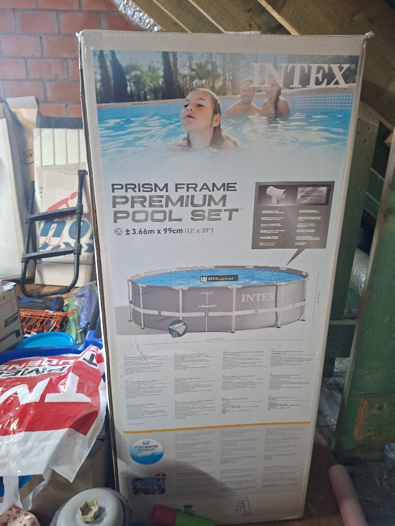 Intex Prism Frame Zwembad 366 x 99 cm, 200 à 400 cm, 300 cm ou plus, Rond, Comme neuf