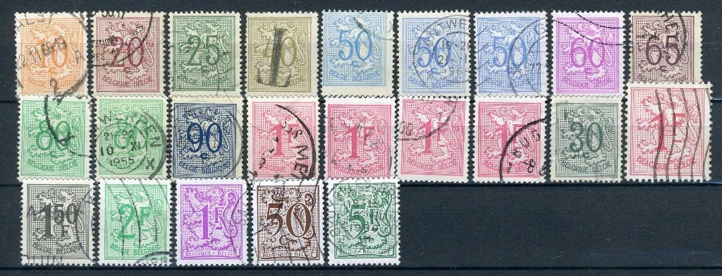 (B) Lot de timbres Numéro sur le lion  (1951 - 1957) -8, Envoi, Affranchi