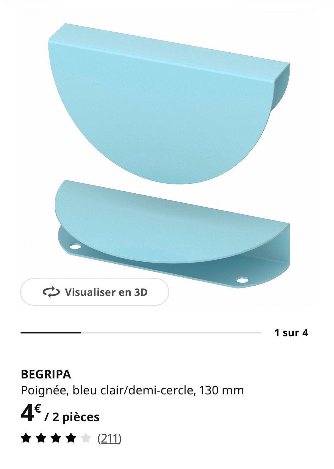 4 poignées Ikea neuves, Maison & Meubles, Enlèvement, Neuf