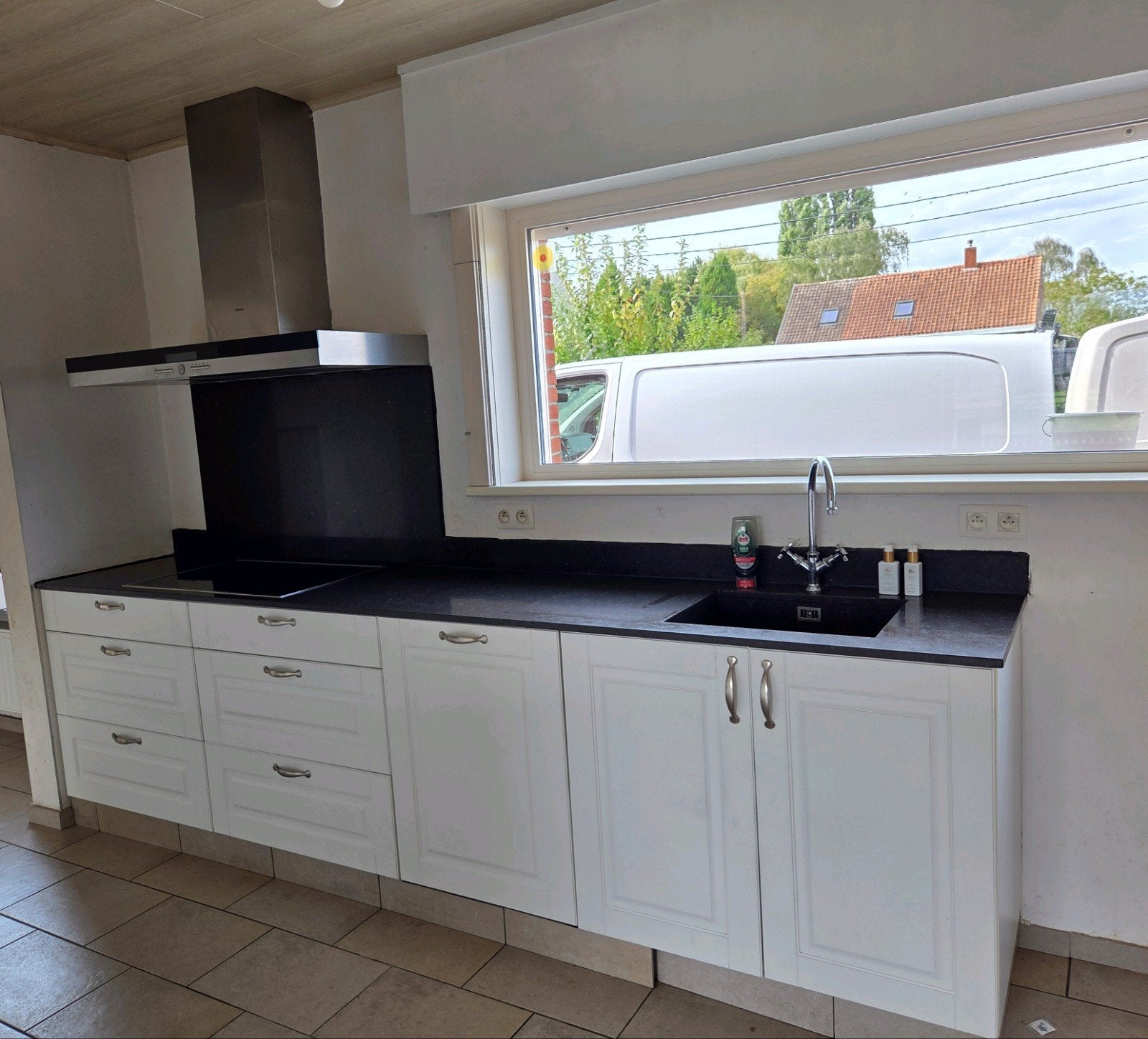 complete keuken incl. toestellen te koop zelf demonteren, Enlèvement, Utilisé, Blanc, Granit ou Pierre
