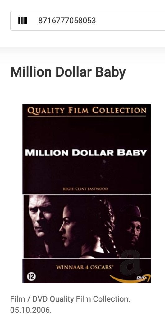 DVD-actie Million Dollar Baby/Clint Eastwood, Cd's en Dvd's, Actie, Ophalen of Verzenden, Nederlands, Vanaf 12 jaar