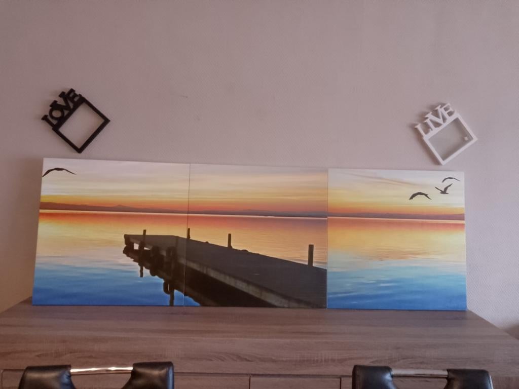 Tableau pour salon 70 cm x 70 cm. Trois tableaux divisibles