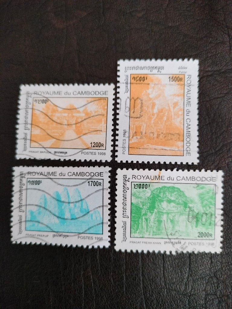 Cambodja 1998 - tempels, Verzenden, Gestempeld, Zuidoost-Azië