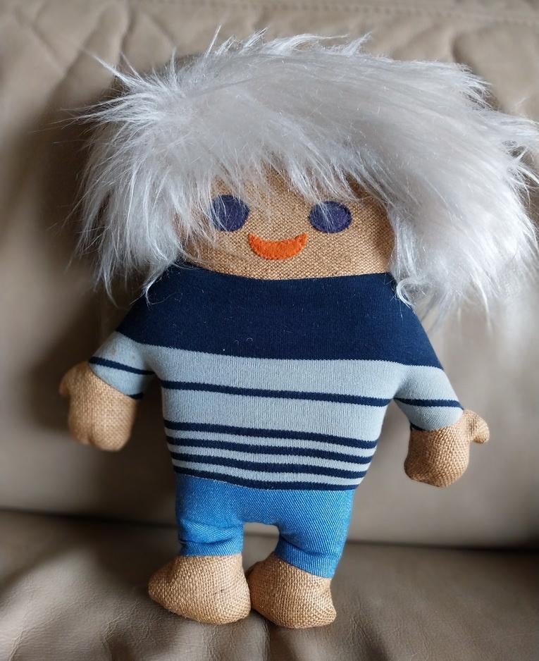 Vintage pop in jute, jaren 70, Verzamelen, Poppen, Ophalen of Verzenden, Pop