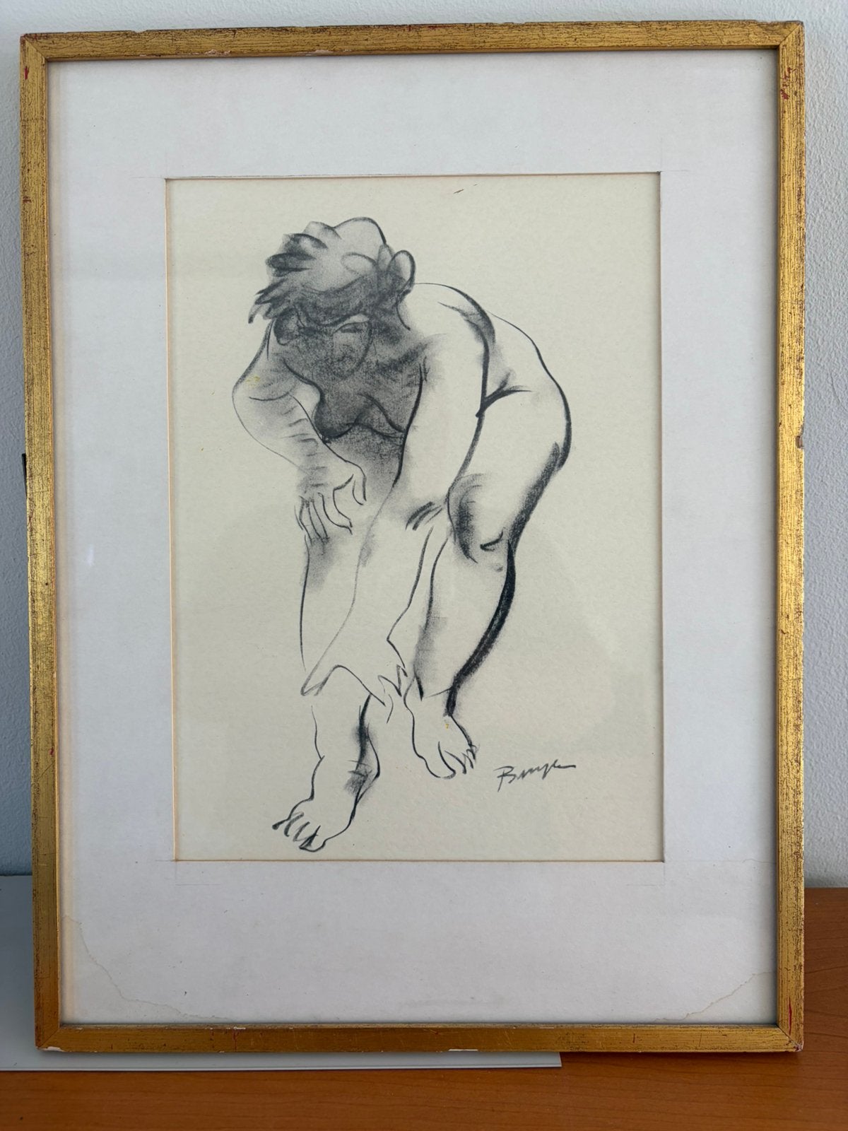 Robert Buyle houtskooltekening, Antiek en Kunst, Ophalen, Houtskooltekening