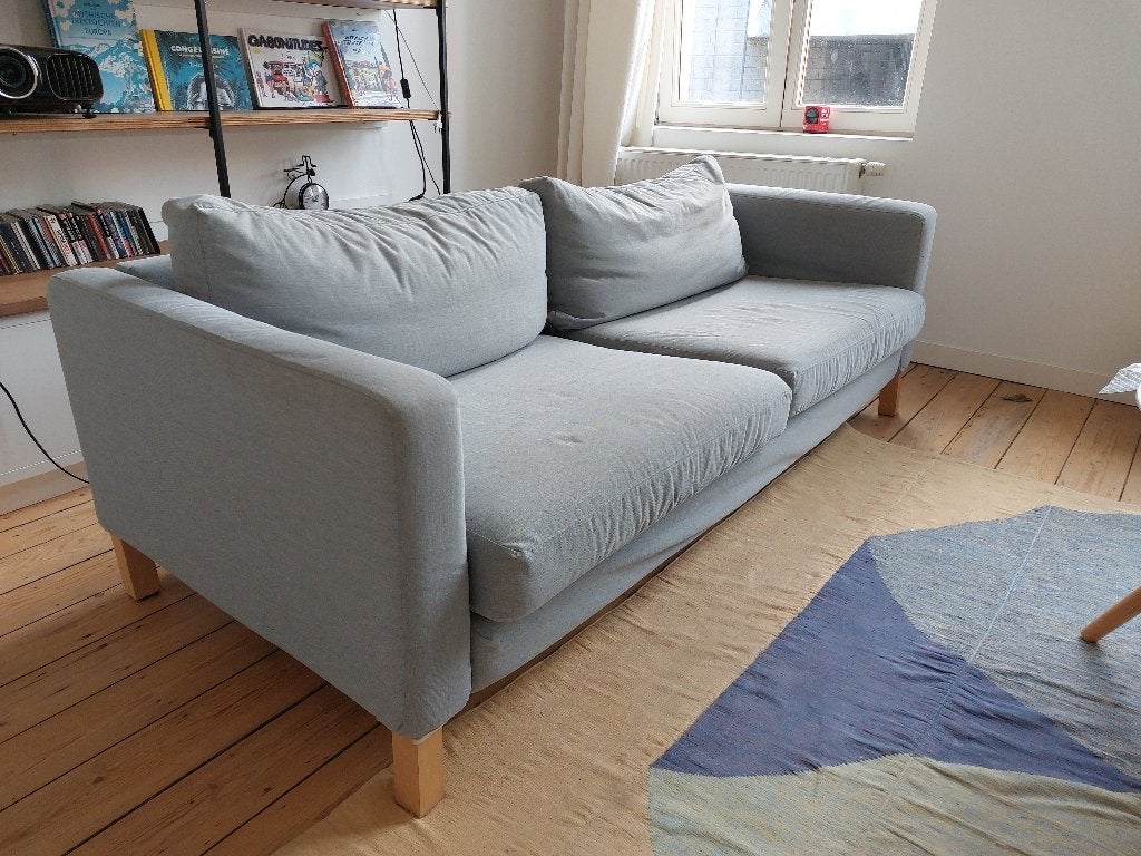 Grijze 3-zitszetel, 75 à 100 cm, Enlèvement, Utilisé, Deux personnes