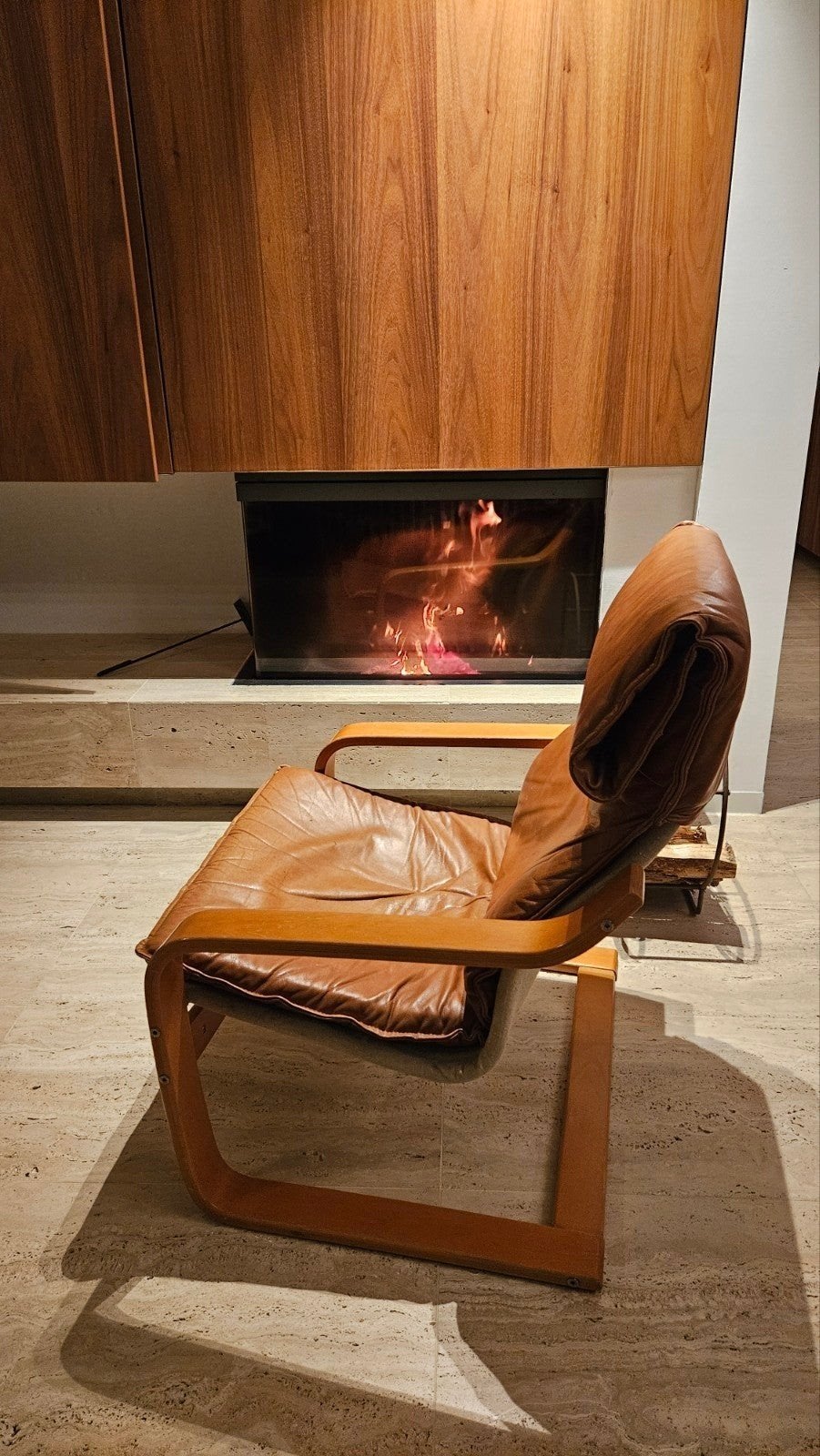Fauteuil en cuir cognac - chaise longue, Maison & Meubles, Enlèvement