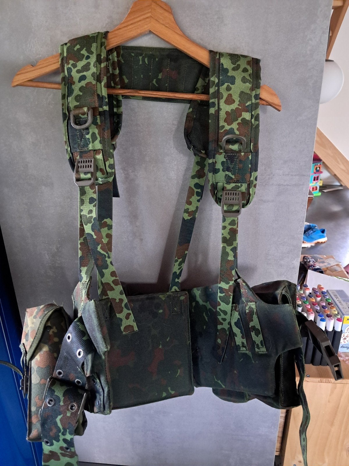 Brelage de combat tactique complet – Camouflage Flecktarn, Collections, Enlèvement ou Envoi, Armée de terre, Vêtements ou Chaussures