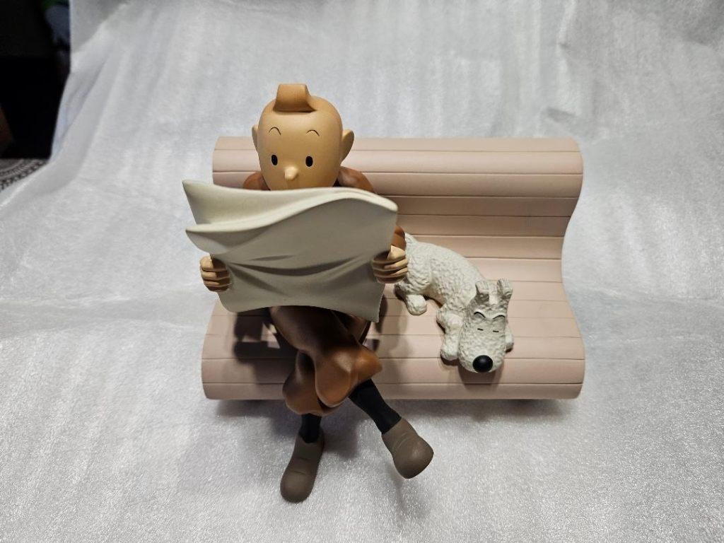 Tintin sur le banc statuette Leblon Delienne  - état neuf, Enlèvement, Comme neuf