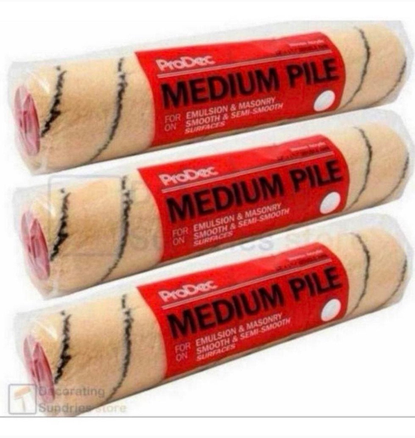 3 x ProDec Tiger Stripe Medium Pile Roller Sleeve 300mm rol, Doe-het-zelf en Bouw, Ophalen of Verzenden, Nieuw, Verfroller