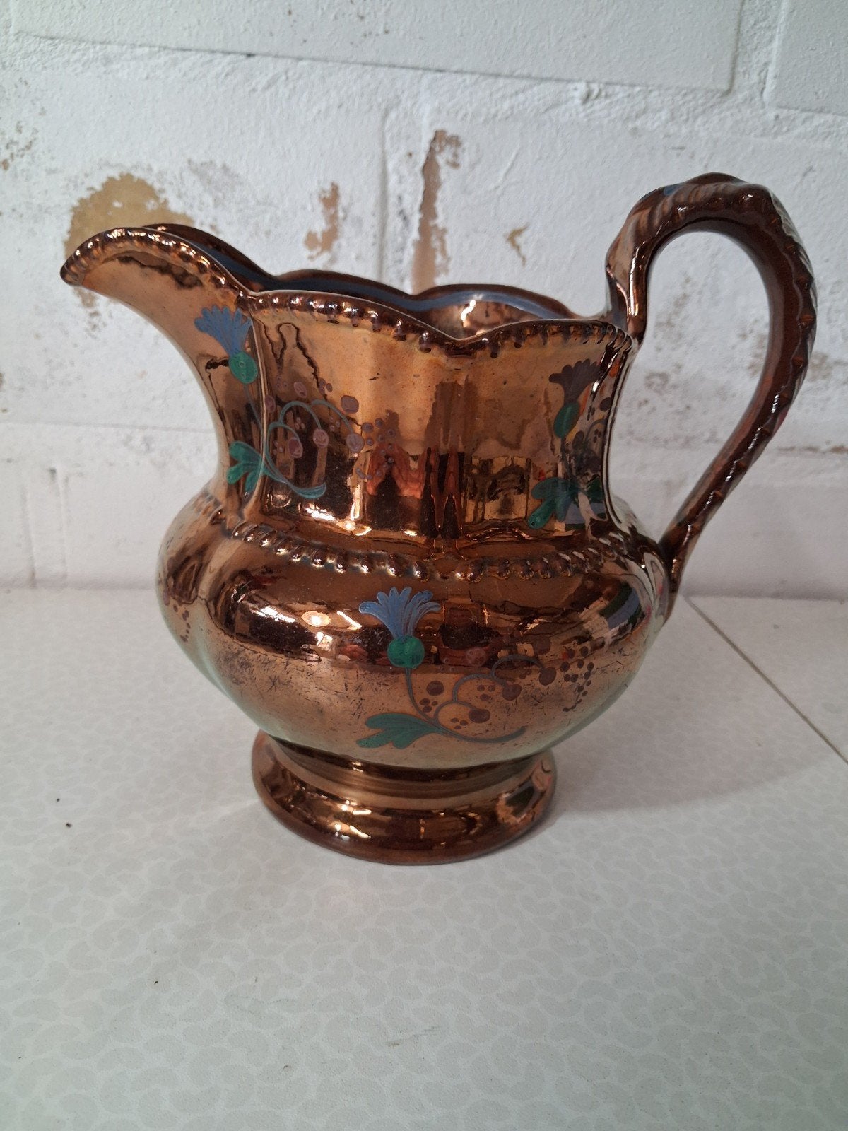 antieke copper lustreware kan, Antiek en Kunst, Ophalen of Verzenden