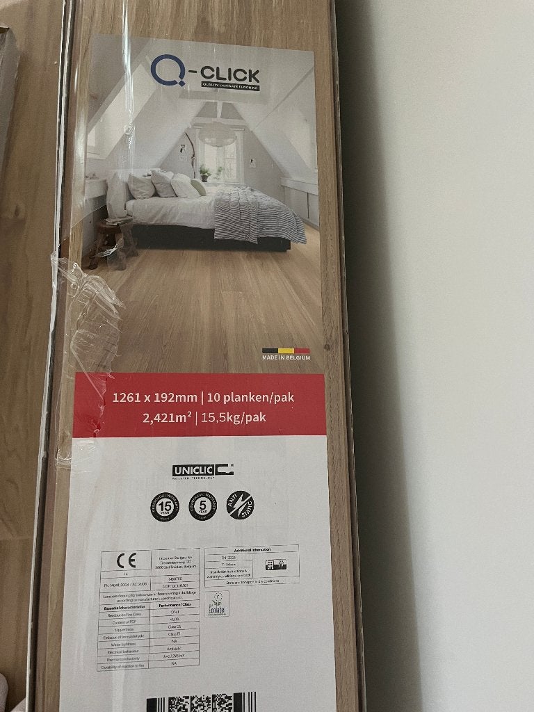Laminaat Q-click Ontario ongeveer 20m2 Impermo bruin, Ophalen, Nieuw, Laminaat