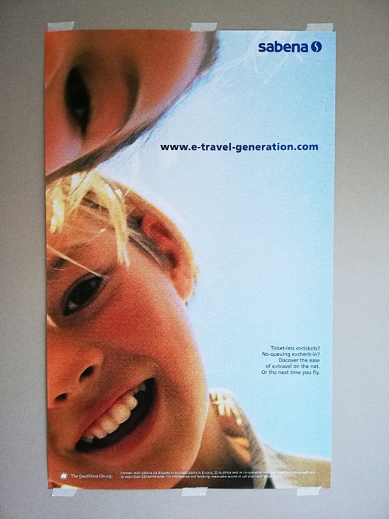 Sabena Affiche Qualiflyer Group 90s Happy Children 64x102cm, Verzamelen, Ophalen of Verzenden, Nieuw