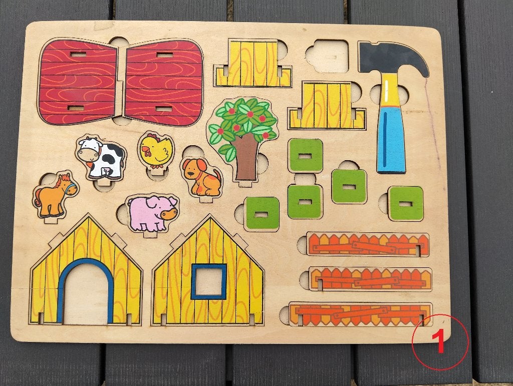 Houten puzzel, Kinderen en Baby's, Gebruikt, Ophalen of Verzenden, Van hout, Minder dan 10 stukjes