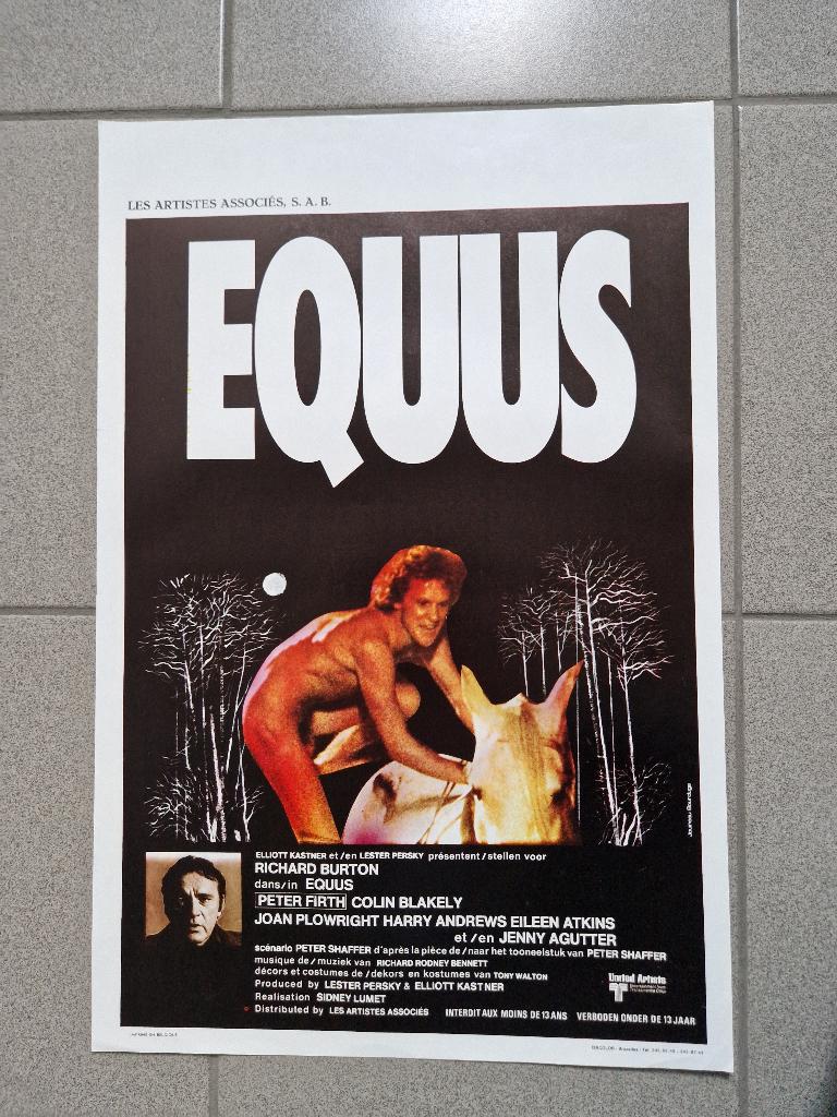 filmaffiche Equus Richard Burton 1977 filmposter, Enlèvement ou Envoi, Rectangulaire vertical, A1 jusqu'à A3, Comme neuf