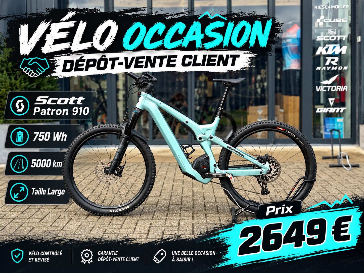 Vtt électrique Scott Patron ful-suspendu Large, Vélos & Vélomoteurs, VTT tout suspendu, Enlèvement